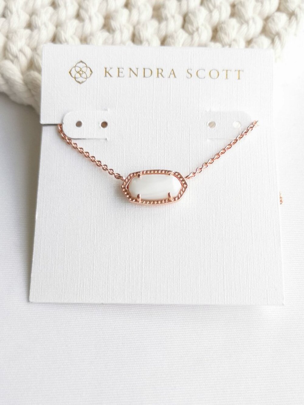 Kendra Scott Elisa Rose Gold white Pearl Necklace